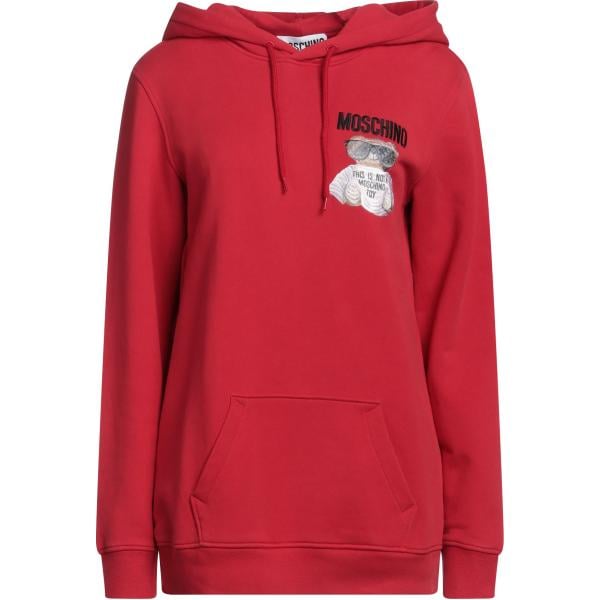 felpe con cappuccio Moschino rosso tinta unita
