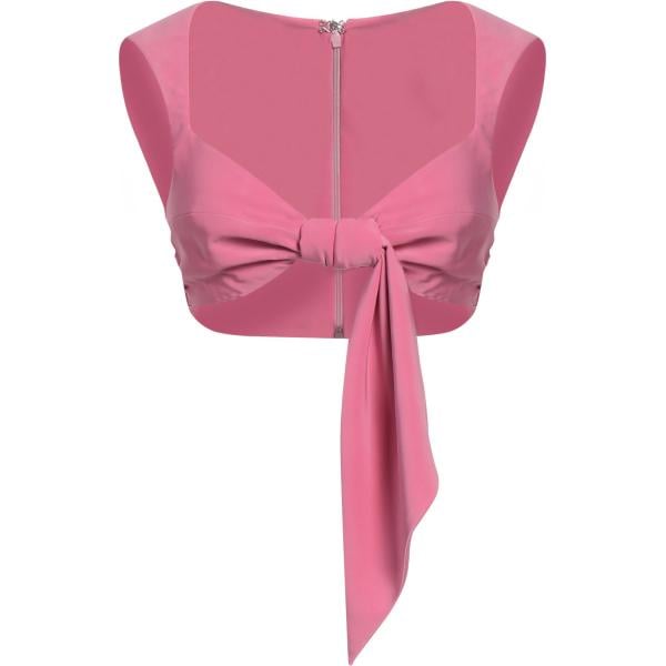 Top da donna in rosa scuro con scollo senza maniche con zip in poliestere The Attico The Attico