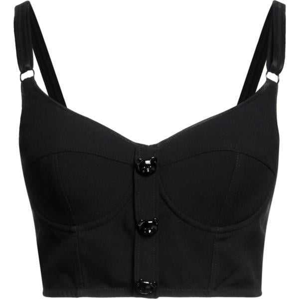 top Moschino nero tinta unita