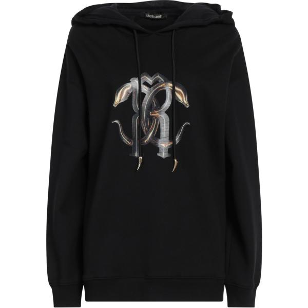 felpe con cappuccio Roberto Cavalli nero con stampe