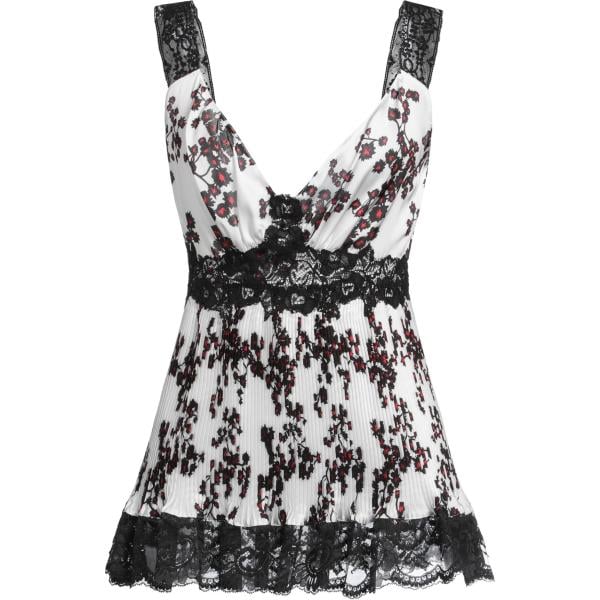 Top da donna a fiori plissè con scollo senza maniche con bottoni in rayon Rabanne Rabanne