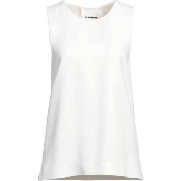 top Jil Sander bianco tinta unita