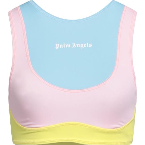 Top sportivo da donna in azzurro girocollo cropped senza maniche Palm Angels Palm Angels