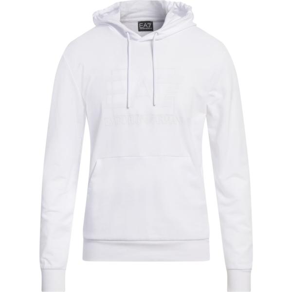felpe con cappuccio Ea7 bianco con stampe