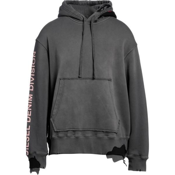 felpe con cappuccio Diesel grigio con stampe