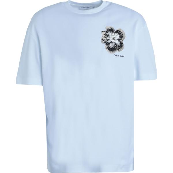 t-shirt Calvin Klein bianco tinta unita