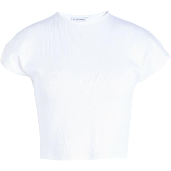t-shirt Calvin Klein bianco tinta unita