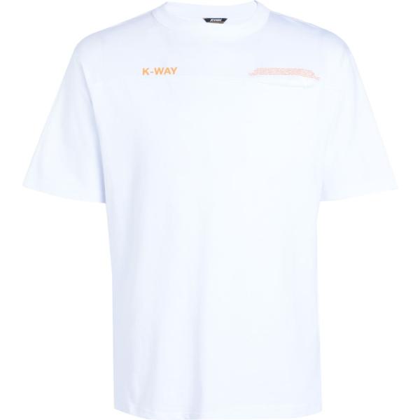 t-shirt K-Way bianco con stampe