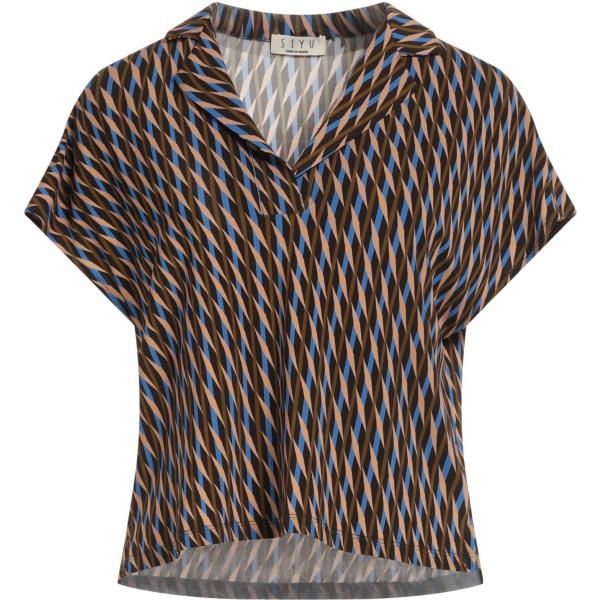 top Siyu marrone geometrica
