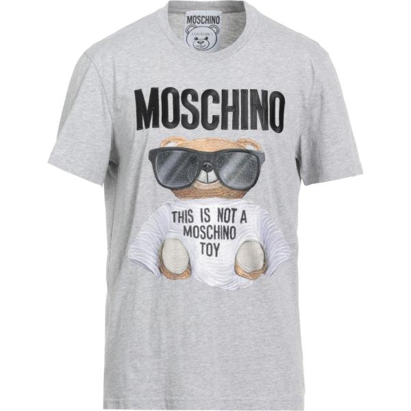 t-shirt Moschino grigio tinta unita