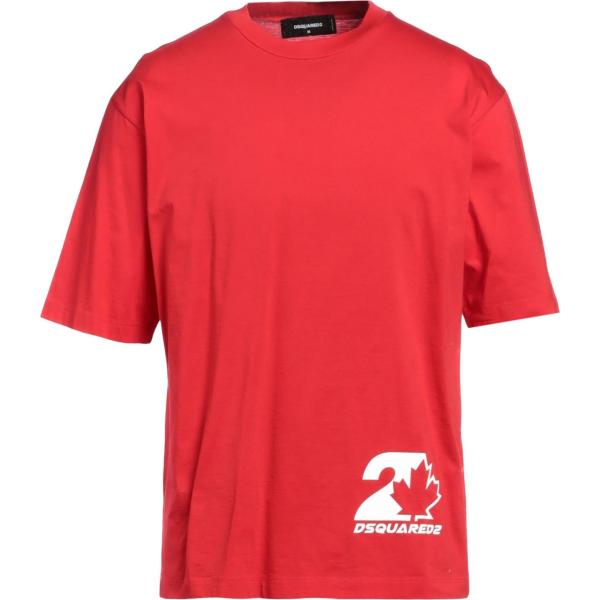 t-shirt Dsquared2 rosso con stampe
