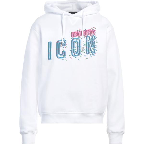 felpe con cappuccio Dsquared2 bianco con stampe