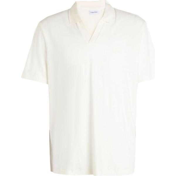 polo Calvin Klein bianco tinta unita