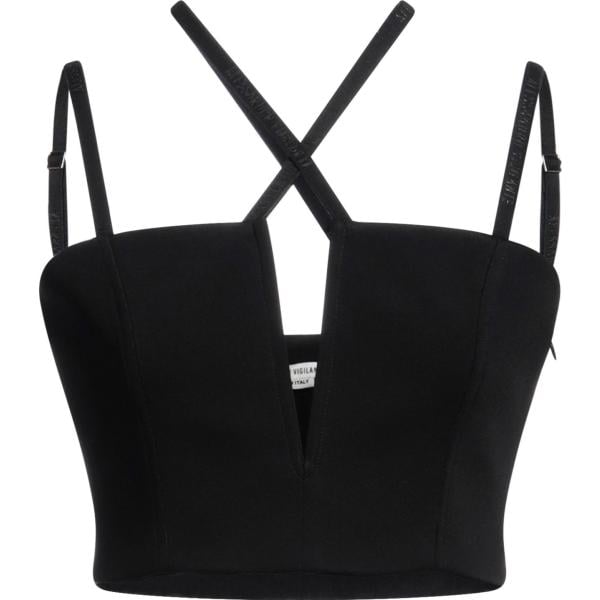 top Alessandro Vigilante nero tinta unita