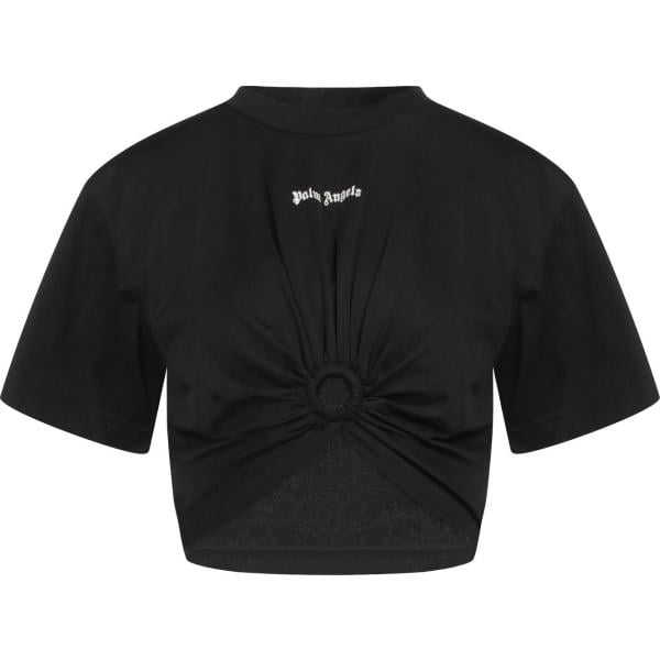 t-shirt Palm Angels nero tinta unita