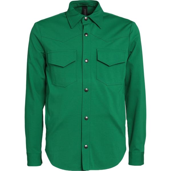 camicie HōSIO verde tinta unita