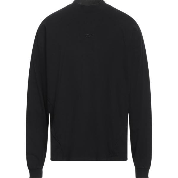 t-shirt Reebok nero tinta unita