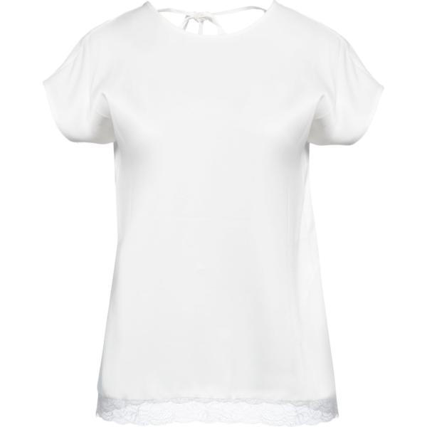 top Twinset bianco tinta unita