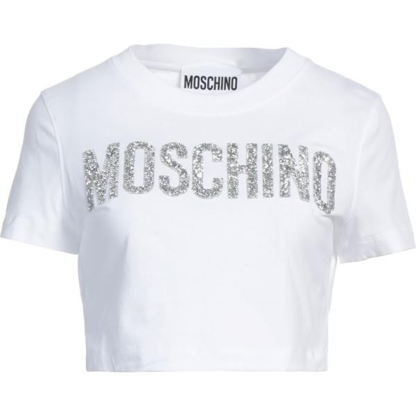 t-shirt Moschino bianco tinta unita