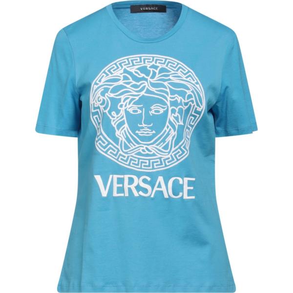 t-shirt Versace blu con stampe