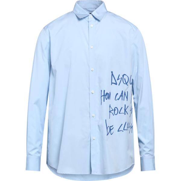 camicie Dsquared2 blu con stampe