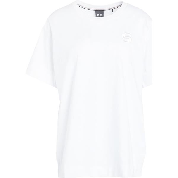 t-shirt Boss bianco tinta unita