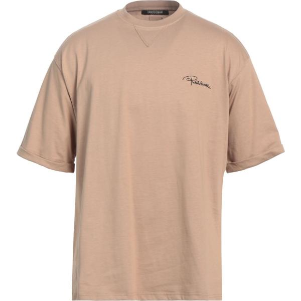 t-shirt Roberto Cavalli marrone tinta unita