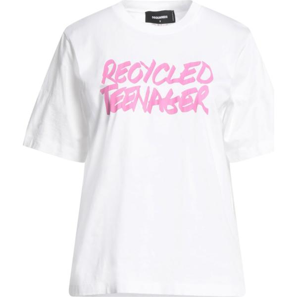 t-shirt Dsquared2 bianco con stampe