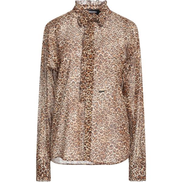 camicie Dsquared2 marrone animalier