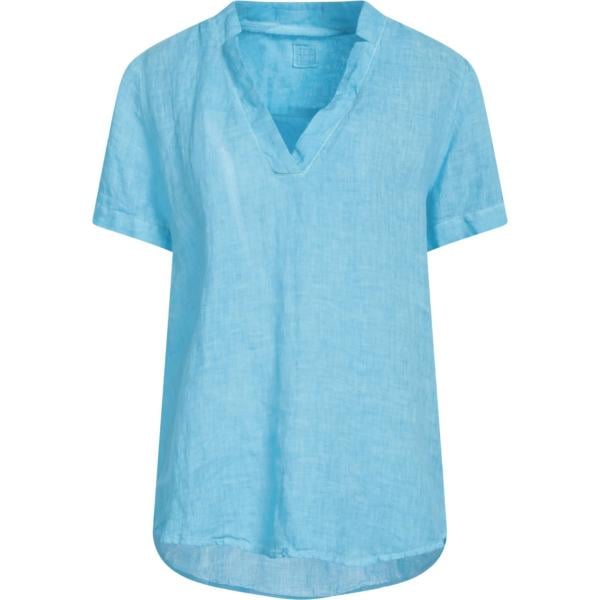top 120% Lino blu tinta unita