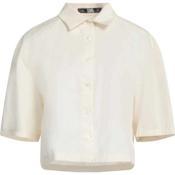 camicie a manica corta Karl Lagerfeld bianco tinta unita