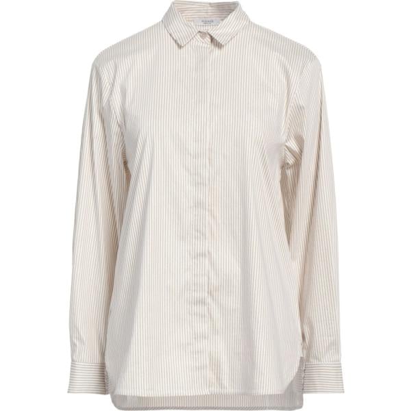 camicia da donna in verde oliva a righe effetto laminato collo classico senza tasche a maniche lunghe con bottoni in cotone Peserico