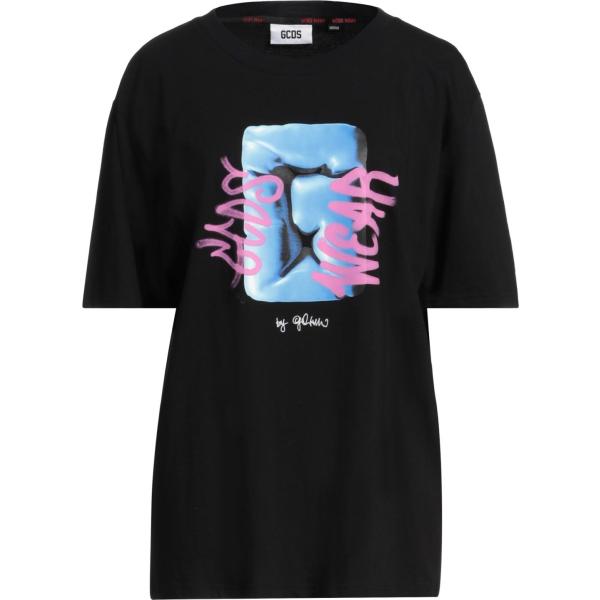 t-shirt Gcds nero con stampe