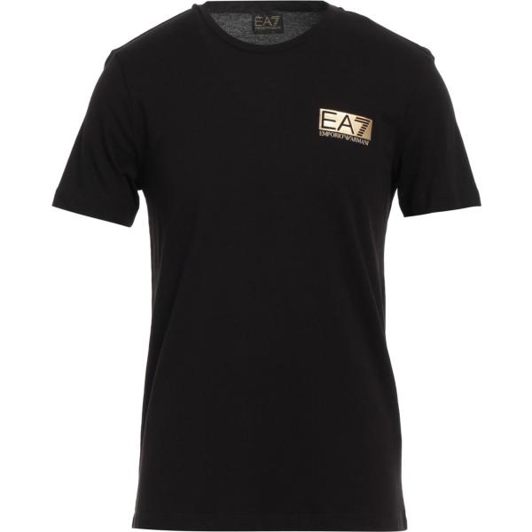 t-shirt Ea7 nero tinta unita