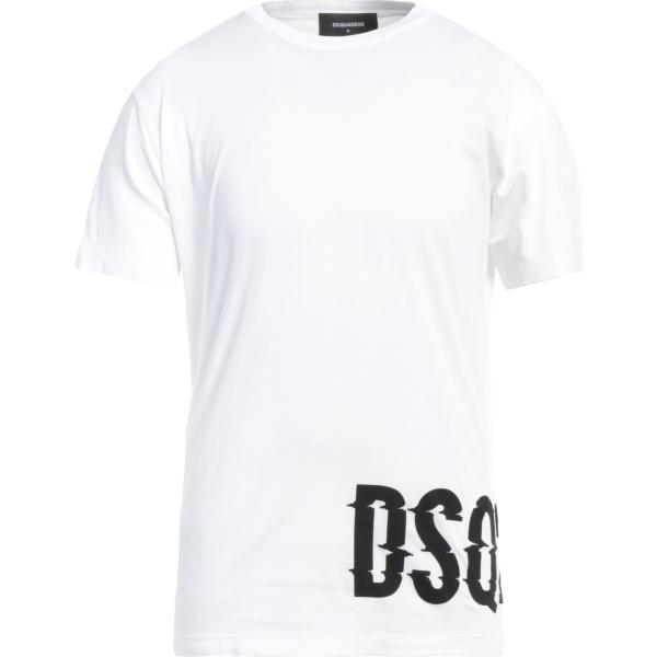 t-shirt Dsquared2 bianco con stampe