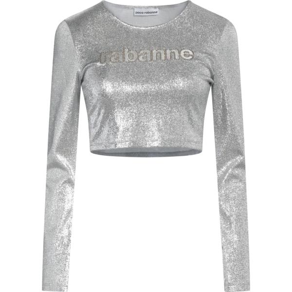 top Rabanne grigio tinta unita