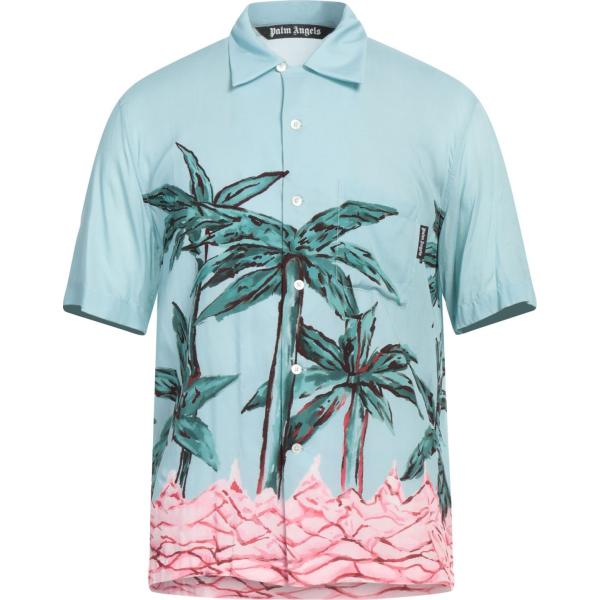 camicie a manica corta Palm Angels blu a fiori