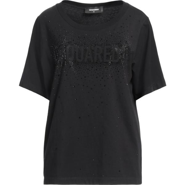t-shirt Dsquared2 nero tinta unita