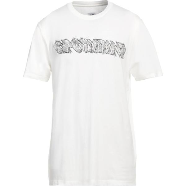 t-shirt C.p. Company bianco con stampe