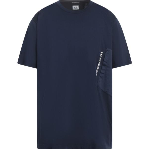 t-shirt C.p. Company blu con stampe