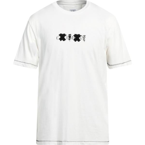 t-shirt C.p. Company bianco con stampe
