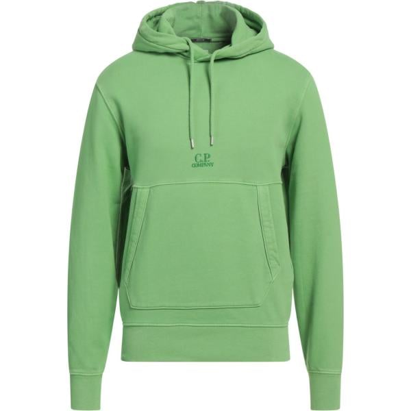 felpe con cappuccio C.p. Company verde tinta unita