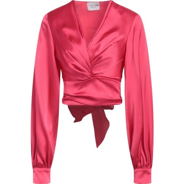 top Atelier Legora rosso tinta unita