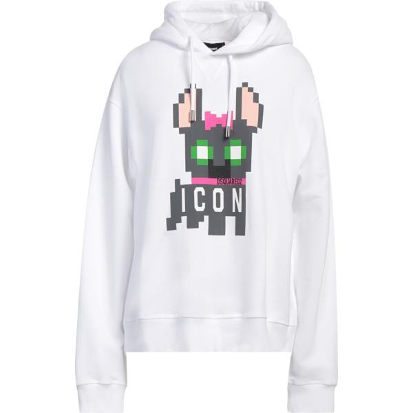 felpe con cappuccio Dsquared2 bianco con stampe