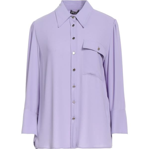 Camicia da donna in viola chiaro collo classico a maniche lunghe con bottoni Liu •Jo Liu •Jo
