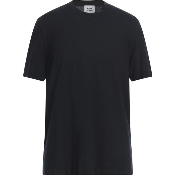 t-shirt Alpha Studio nero tinta unita