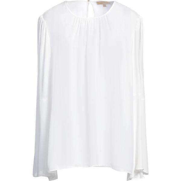 top da donna in bianco neve girocollo a maniche lunghe in viscosa Michael Michael Kors