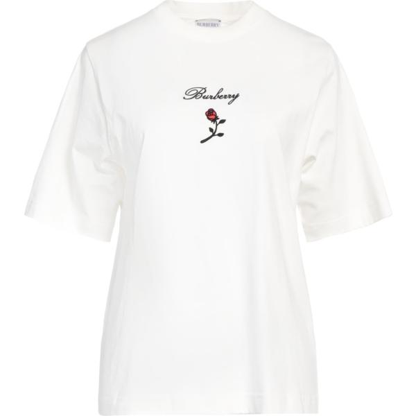 t-shirt Burberry bianco tinta unita