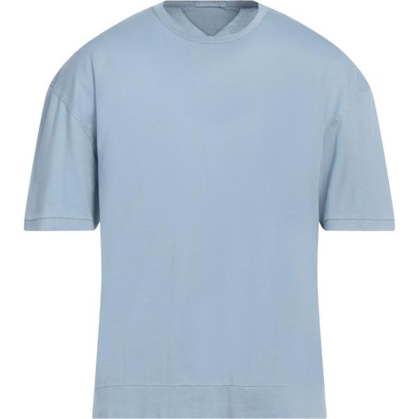 t-shirt Ten C blu tinta unita