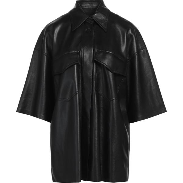 camicie a manica corta Nanushka nero tinta unita